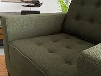 Fk fauteuil in mosgroen bouclé groen / zwart - afbeelding 4 van  7