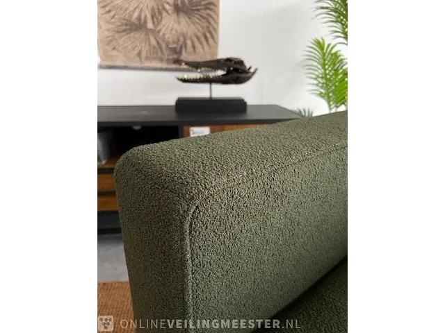 Fk fauteuil in mosgroen bouclé groen / zwart - afbeelding 5 van  7