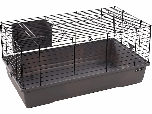 Flamingo cavia en dwergkonijnen kooi mobi s grijs/zwart 75 x 47 x 40 cm - afbeelding 2 van  2