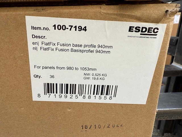 Flatfix fusion basisprofiel 940mm (1007194) - (648x) - afbeelding 2 van  2