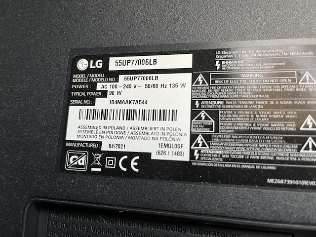 Flatscreen lg incl beugel - afbeelding 4 van  5