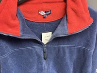 Fleece vest blauw met rode kraag maat xs - afbeelding 1 van  3