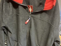 Fleece vest zwart met rode kraag maat s - afbeelding 1 van  7