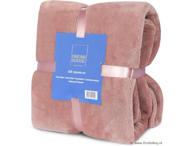 Fleecedeken oud roze - afbeelding 1 van  4