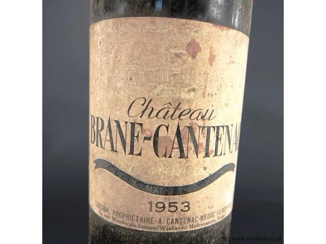 Fles chateau brane-cantenac 1953 - afbeelding 2 van  4