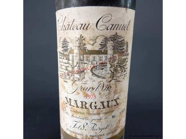 Fles chateau canuet margaux 1973 - afbeelding 2 van  4