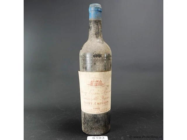 Fles chateau grand barrail lamarzelle figeac saint-emillion 1955 - afbeelding 1 van  4