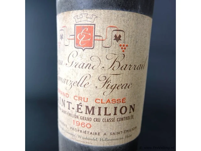 Fles chateau grand barrail lamarzelle figeac saint-emillion 1960 - afbeelding 2 van  4