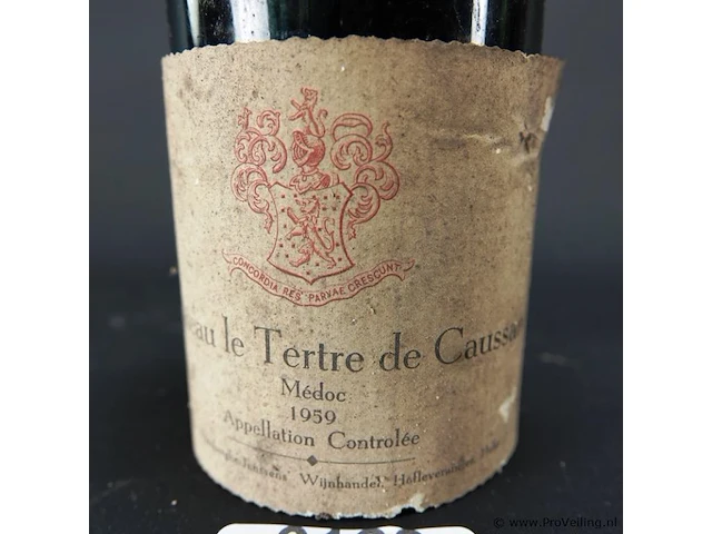 Fles chateau le tertre de caussan medoc 1959 - afbeelding 2 van  4