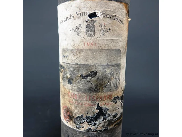 Fles chateau lescadre grande vins de bordeaux-blaye-1961 - afbeelding 2 van  4