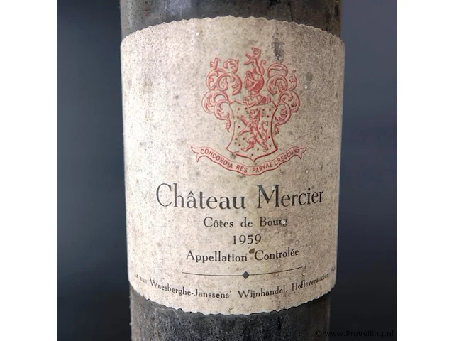 Fles chateau mercier cotes de bourg 1959 - afbeelding 2 van  4