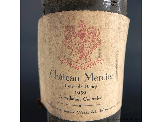 Fles chateau mercier cotes de bourg 1959 - afbeelding 2 van  4
