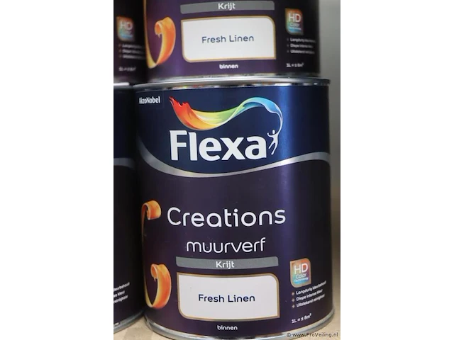 Flexa creations muurverf - kleur fresh linen - 12 blikken á 1ltr - afbeelding 2 van  3