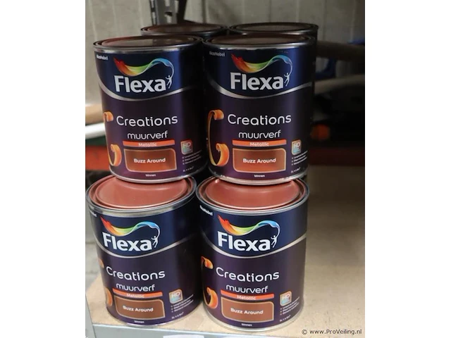 Flexa creations muurverf - kleur metallic buzz around - 12 blikken á 1ltr - afbeelding 1 van  3