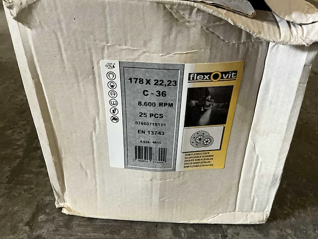 Flexovit fiberflex c36 fiberschijf 178mm (25x) - afbeelding 3 van  3