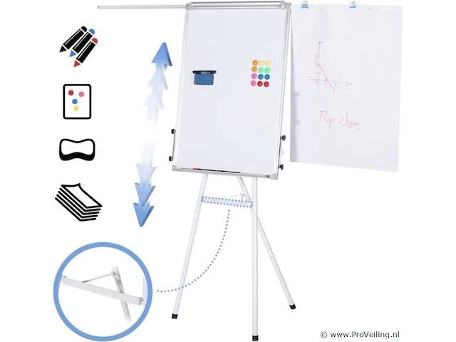 Flipchart whiteboard 60 x 90cm incl. toebehoren - afbeelding 1 van  8