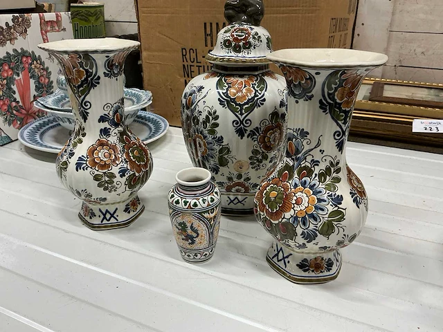 Flora keramiek delfts potten - afbeelding 1 van  6