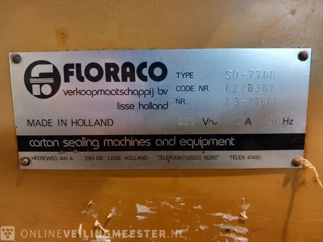 Floraco s0-7700 automatische klepsluit-tape-machine, semi-verticale opstelling, floraco s0-7700 automatische klepsluit-tape-machine, semi-verticale opstelling, - afbeelding 19 van  27