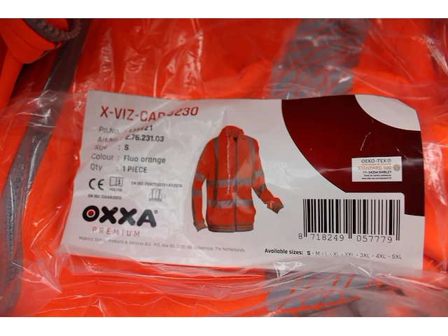 Fluoriserende polo's en hoodies oranje oxxa vx-viz 18 stuks. excl. draadmand - afbeelding 2 van  3