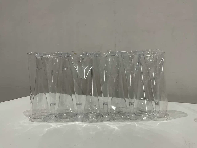 Flute plastic champagne bekers 100 cc (100x) - afbeelding 5 van  7