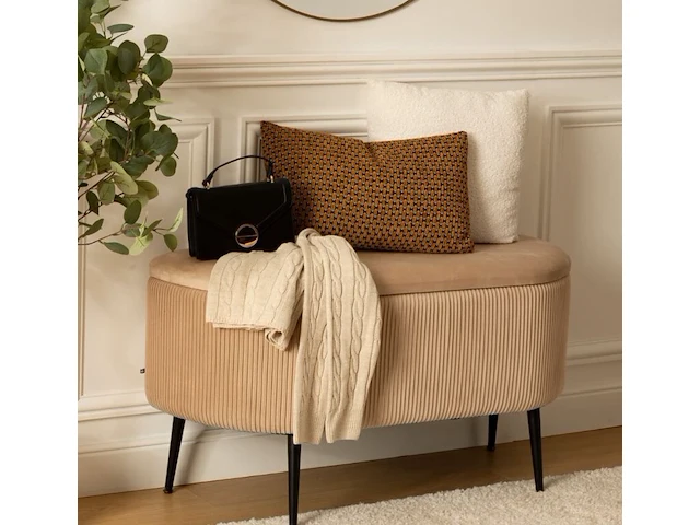 Fluwelen bank met opbergruimte 100x40x53 cm atmosphera - afbeelding 2 van  7