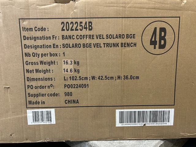Fluwelen bank met opbergruimte 100x40x53 cm atmosphera - afbeelding 4 van  7