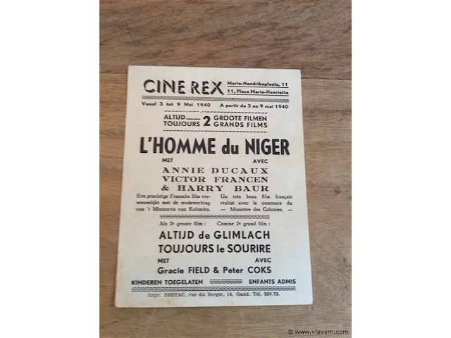 Flyer cinema cine rex gent - afbeelding 2 van  2
