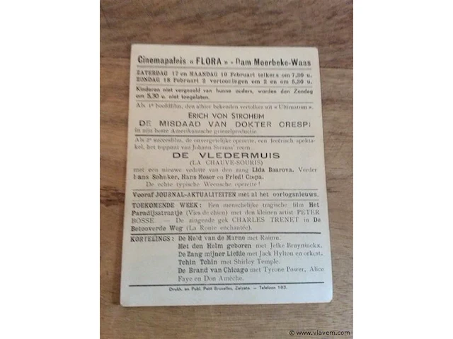 Flyer cinema flora moerbeke-waas - afbeelding 2 van  2