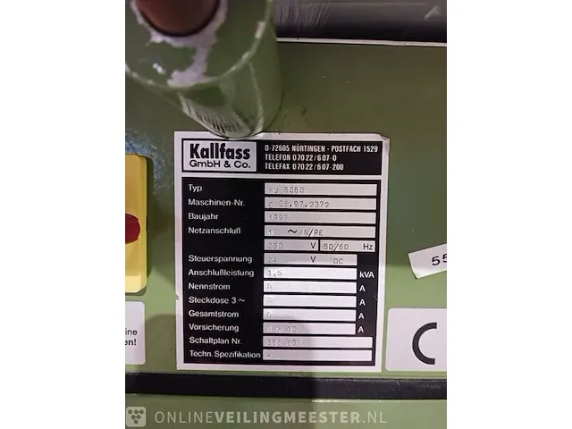 Foliewikkelmachine kallfass, kw 5050, 1997 - afbeelding 4 van  15