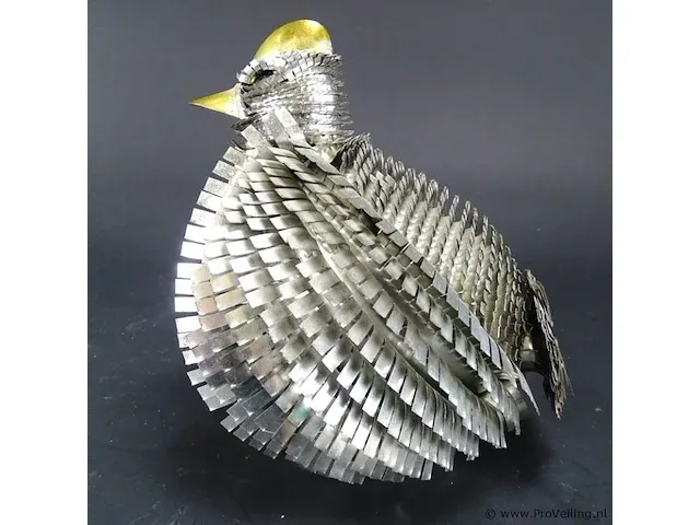 Folk art metalen vogel - afbeelding 2 van  5