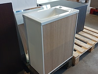 Fonteinmeubel, wit/eiken - afbeelding 1 van  7