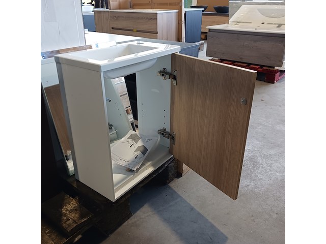 Fonteinmeubel, wit/eiken - afbeelding 6 van  7