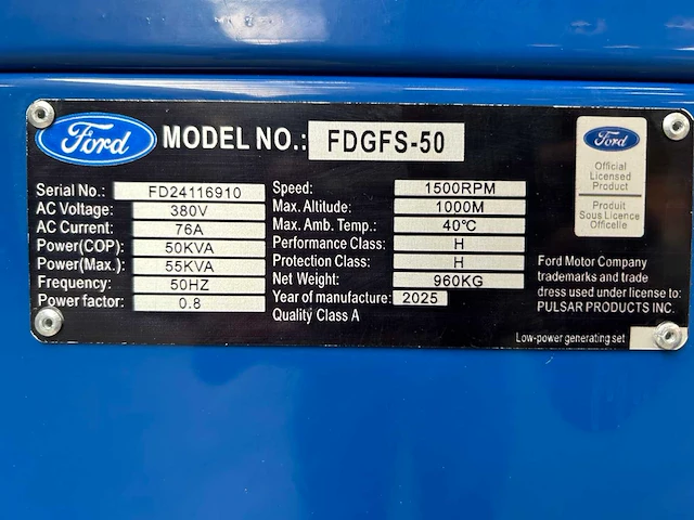 Ford - 2025 - fdgfs-50 - 50 kva noodstroomaggregaat - afbeelding 22 van  22