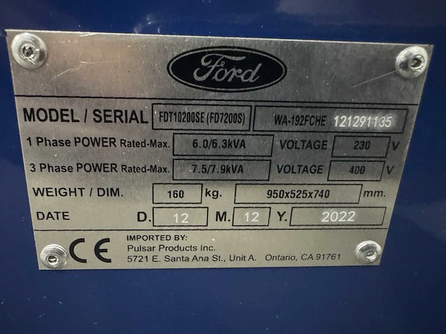 Ford - fdt 10200 se - noodstroomaggregaat - afbeelding 7 van  17