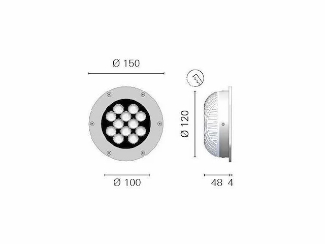 Foresti suardi 8800.c 3200k power led deck light stainless steel - afbeelding 7 van  8