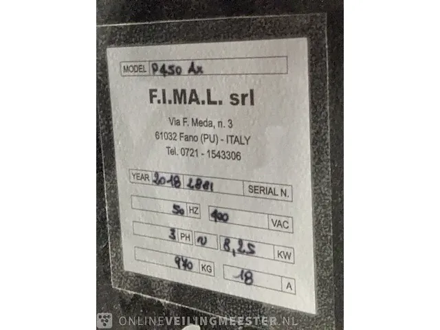 Formaatzaag fimal, p450 ax, bouwjaar 2018 - afbeelding 14 van  14