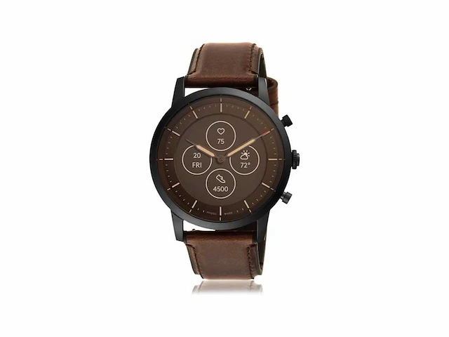 Fossil collider hybrid hr ftw7008 smartwatch heren - 42 mm - bruin - afbeelding 1 van  2