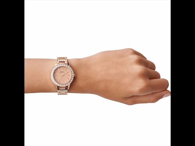 Fossil dameshorloge 34 mm jesse roestvrij staal rose armband - afbeelding 2 van  2