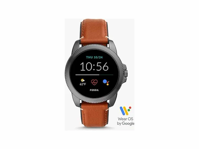 Fossil gen 5e ftw4055 heren smartwatch - 44 mm - bruin - afbeelding 1 van  2