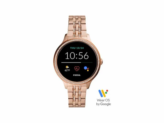 Fossil gen 5e ftw6073 dames smartwatch - 42 mm - roségoud - afbeelding 1 van  2