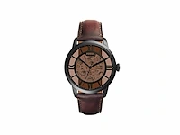 Fossil heren analoog automatisch horloge met lederen band me3105 meerkleurig 44 mm - afbeelding 1 van  2