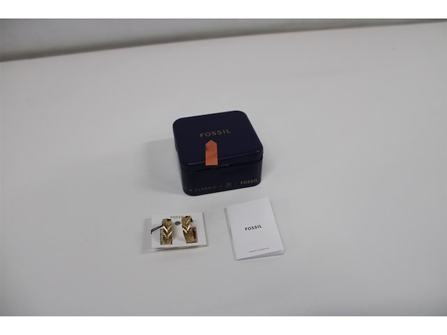 Fossil heritage crest goudkleurige roestvrijstalen oorknopjes voor dames jf04532710 - afbeelding 2 van  3