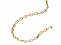 Fossil heritage d-link goudkleurige messing ankerschakel ketting voor dames - afbeelding 2 van  6