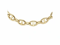 Fossil heritage d-link goudkleurige messing ankerschakel ketting voor dames - afbeelding 3 van  6