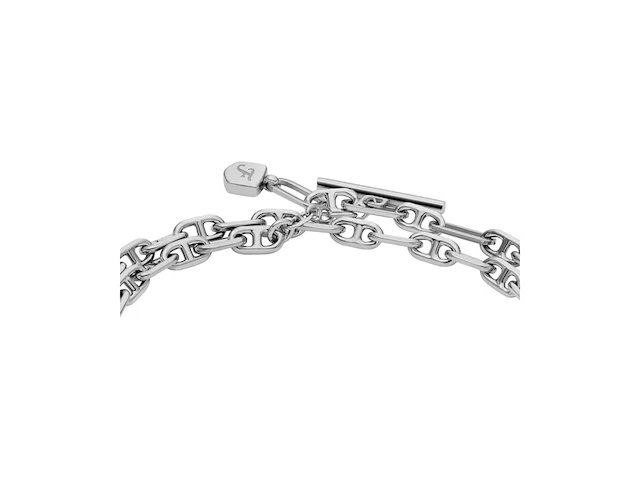 Fossil heritage roestvrijstalen damesarmband met karabijnsluiting zilver - afbeelding 3 van  4