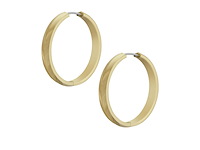 Fossil jf04538710 harlow linear texture goudkleurige roestvrijstalen hoepel oorbellen - afbeelding 1 van  4