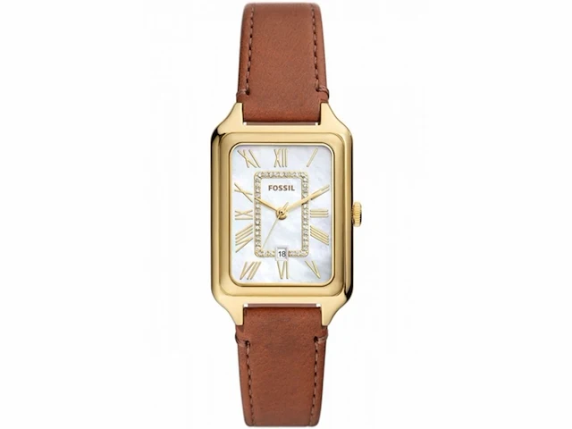 Fossil raquel es5307 dames horloge 26 mm bruin - afbeelding 1 van  1