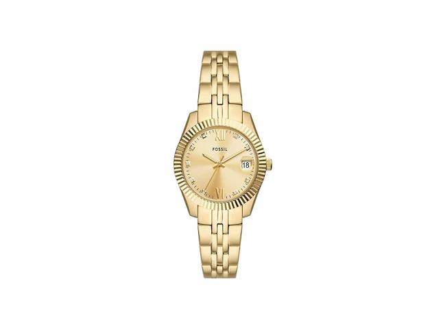 Fossil scarlette horloge voor dames kwartsuurwerk met roestvrij stalen of leren band grijstint - afbeelding 1 van  3