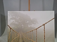 Foto op doek, ikea bjorksta canvas, brug en wolken - afbeelding 1 van  8