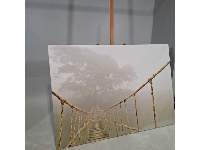 Foto op doek, ikea bjorksta canvas, brug en wolken - afbeelding 2 van  8